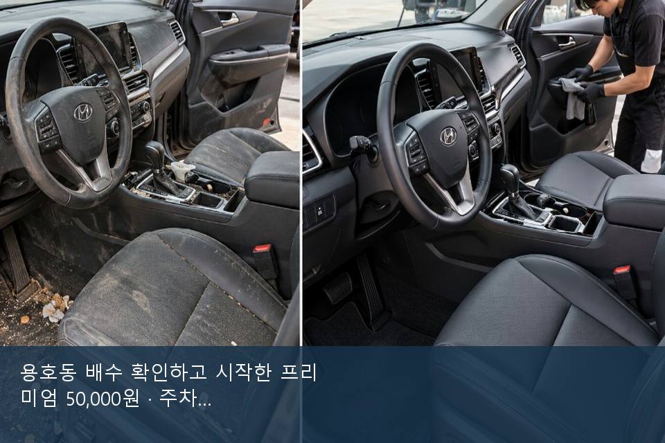 용호동 배수 확인하고 시작한 프리미엄 50,000원 · 주차장에서 부른 날