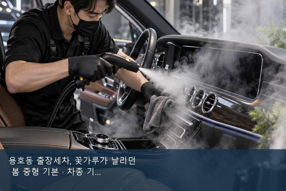 용호동 출장세차, 꽃가루가 날리던 봄 중형 기본 · 차종 기준 금액